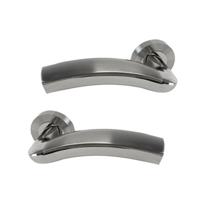 Intelligent Hardware - Internal Door Handle - Pair - Lever on Round Rose - Jade - Polished/Satin Chrome