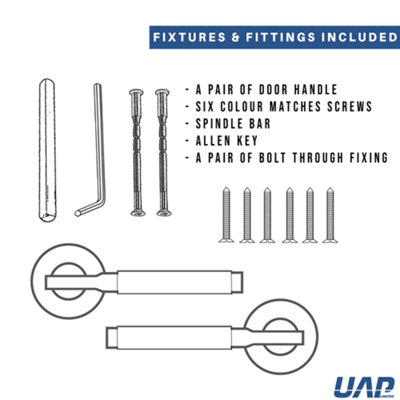 Intelligent Hardware - Internal Door Handle - Pair - Lever on Round Rose - Knurled Developer - Polished Chrome