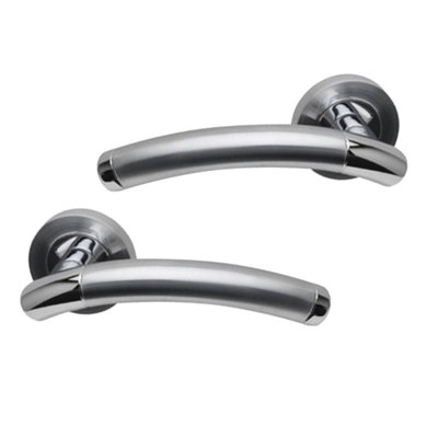 Intelligent Hardware - Internal Door Handle - Pair - Lever on Round Rose - Lincoln - Polished/Satin Chrome