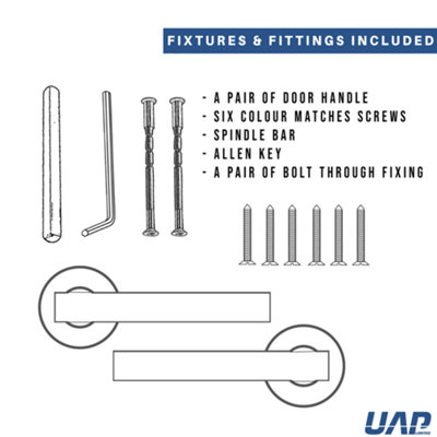 Intelligent Hardware - Internal Door Handle - Pair - Lever on Round Rose - Lynx - Polished Chrome