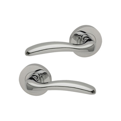Intelligent Hardware - Internal Door Handle - Pair - Lever on Round Rose - Scorpio - Polished Chrome