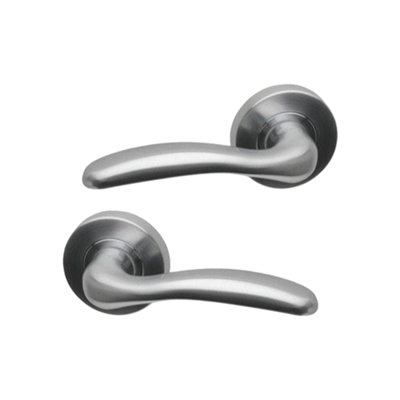 Intelligent Hardware - Internal Door Handle - Pair - Lever on Round Rose - Scorpio - Satin Chrome