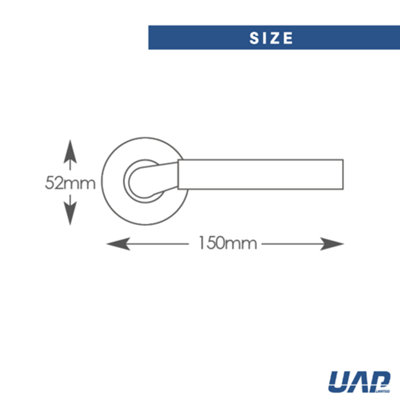 Intelligent Hardware - Internal Door Handle - Pair - Lever on Round Rose - Ventura Developer - Polished Chrome