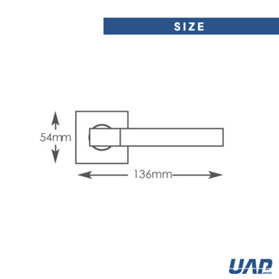 Intelligent Hardware - Internal Door Handle - Pair - Lever on Square Rose - Cube - Matt Black