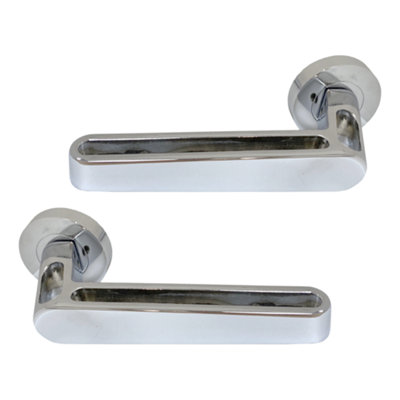 Intelligent Hardware - Internal Door Handle - Pair - Premium Lever on Round Rose - Lyra - Polished Chrome