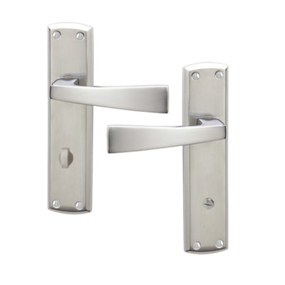 Intelligent Hardware - Internal Door Handle - Ritz - Lever on Backplate - Lever Bathroom Furniture - Polished/Satin Chrome
