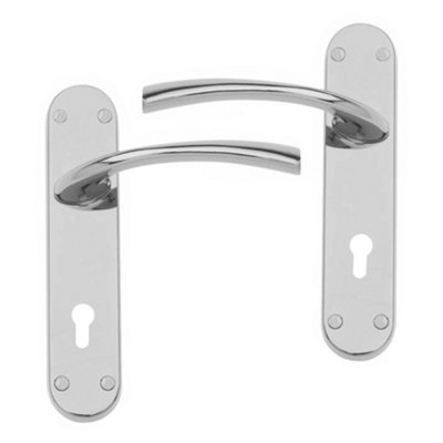 Intelligent Hardware - Internal Door Handle - Scimitar - Lever on Backplate - Lever Lock Furniture - Chrome