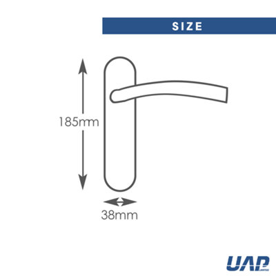 Intelligent Hardware - Internal Door Handle - Scimitar - Lever on Backplate - Lever Lock Furniture - Chrome