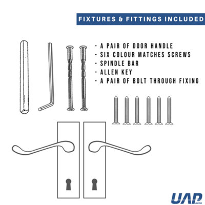 Intelligent Hardware - Internal Door Handle - Victorian Heavy Scroll - Lever on Backplate - Lever Latch Furniture -  Chrome