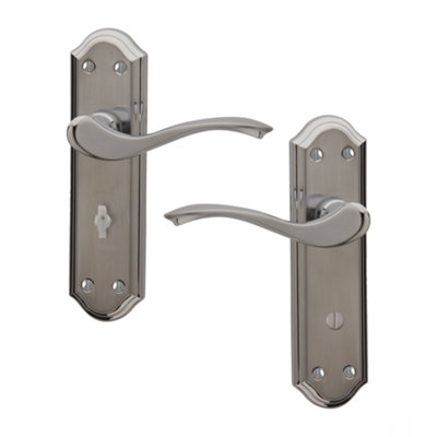 Intelligent Hardware - Internal Door Handle - Windsor - Lever on Backplate - Lever Bathroom Furniture - Polished/Satin Chrome