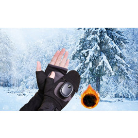Intelligent  Power Heating Gloves Outdoor Sports Skiing Cold Protection Gloves  black
