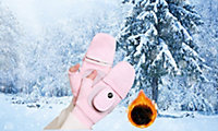 Intelligent  Power Heating Gloves Outdoor Sports Skiing Cold Protection Gloves  pink
