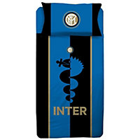 Inter Milan FC Duvet Cover Set Black/Blue (Single)