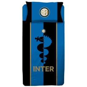 Inter Milan FC Duvet Cover Set Black/Blue (Single)