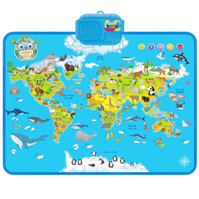 Interactive Talking World Animal Map for Kids 105 plus Animal Sounds ...