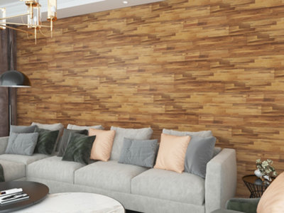 Interbuild Acacia Solid Wood Wall Panels 1219 x 152 x 10 mm, 5-Pack ...