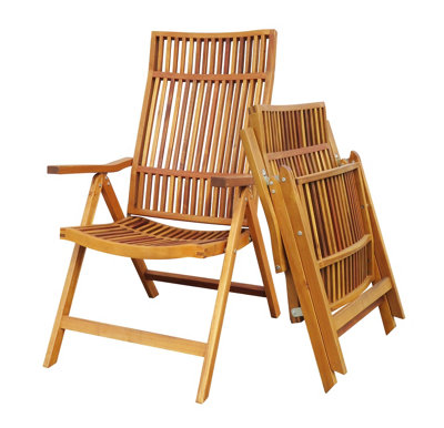 INTERBUILD REAL WOOD Stockholm Acacia wood 5-Position Chair