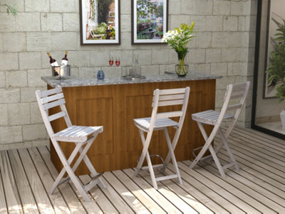 Folding patio bar deals stools