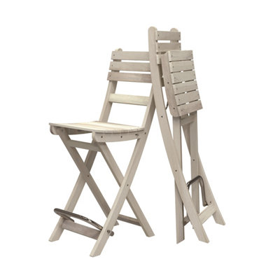 Interbuild Sofia Folding Bar Chairs, Outdoor Patio Bar Chair, Wood