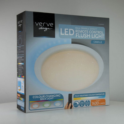 Intergrated LED 42cm Sparkle Effect RGB Ceiling Flush Light