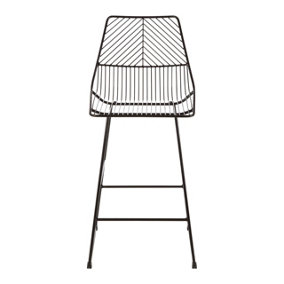 Interioirs by Premier Black Metal Wire Bar Chair, Sturdy Metal Chair for Bar, Breakfast Wire Chair for Home