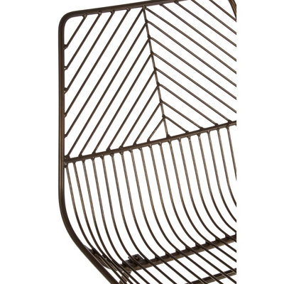 Interioirs by Premier Comfortable Small Bronze Metal Wire Chair, Metal Chair for Kitchen, Outdoor Tapered Metal Chair for Patio