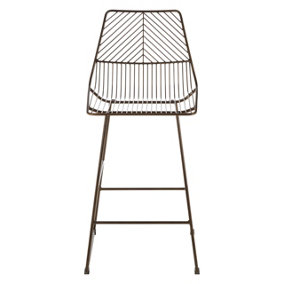 Interioirs by Premier Wire Design Bronze Metal Wire Bar Chair, Metal Chair for Bar, Supportive Breakfast Wire Chair for Home