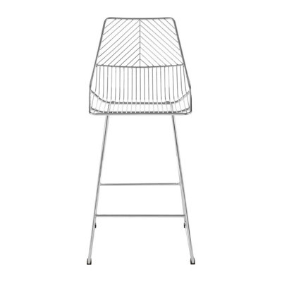 Interioirs by Premier Wire Design Chrome Metal Wire Bar Chair, Metal Chair for Bar, Supportive Breakfast Wire Chair for Home