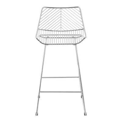Interioirs by Premier Wire Design Chrome Metal Wire Bar Chair, Metal Chair for Bar, Supportive Breakfast Wire Chair for Home