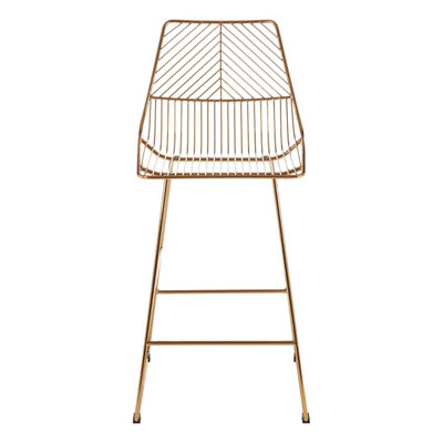 Interioirs by Premier Wire Design Gold Metal Wire Bar Chair, Sturdy Metal Bar Chair, Supportive Breakfast Wire Chair for Home