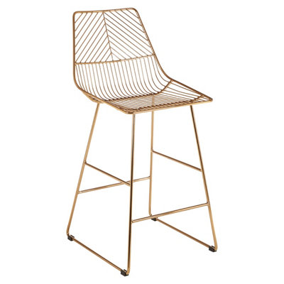 Interioirs by Premier Wire Design Gold Metal Wire Bar Chair, Sturdy Metal Bar Chair, Supportive Breakfast Wire Chair for Home