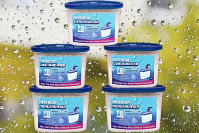 Interior Dehumidifier Damp Moisture 500ml - Pack of 5 - 5