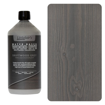 Interior & Exterior Wood Dye - Driftwood Grey 1ltr - Littlefair's