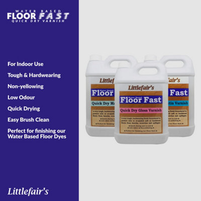 Interior Floor Fast Varnish - Satin 2.5ltr - Littlefair's