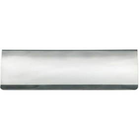 Interior Letterbox Plate Tidy Cover Flap 300 x 95mm Satin Steel & Chrome