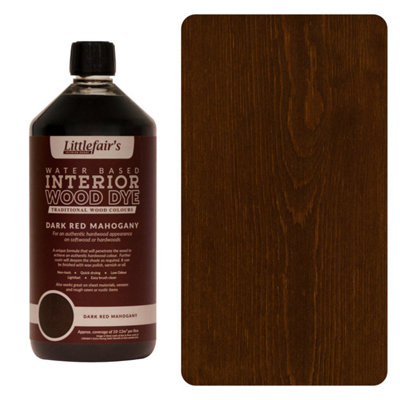 Interior Wood Dye Dark Red Mahogany 1ltr Littlefair's DIY at B&Q