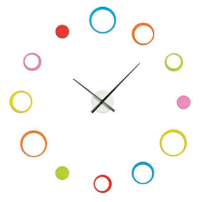 Interiors by Premier 12 Multi Coloured Circles DIY Wall Clock