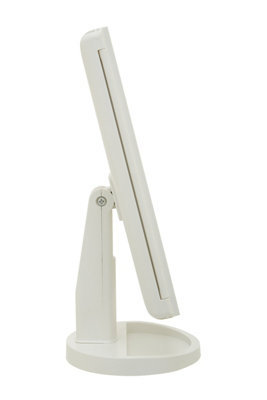 Interiors by Premier 180 Degree Rotatable Tri Fold White Table Mirror, TriFold Design Table Mirror, Versatile Small Table Mirror