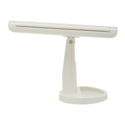 Interiors by Premier 180 Degree Rotatable Tri Fold White Table Mirror, TriFold Design Table Mirror, Versatile Small Table Mirror