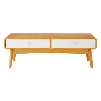 Interiors By Premier 2 Drawers Coffee Table, Scandinavian Display Table, Durable And Sturdy Wooden Coffee Table With Storage