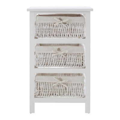 Interiors by Premier 3 Maize Baskets White Storage Unit