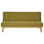 Interiors by Premier 3 Seat Green Sofa Bed, Comfy Padded Velvet Seat, Built to Last Bedroom Sofa, Easy to Clean Lounge Sofa