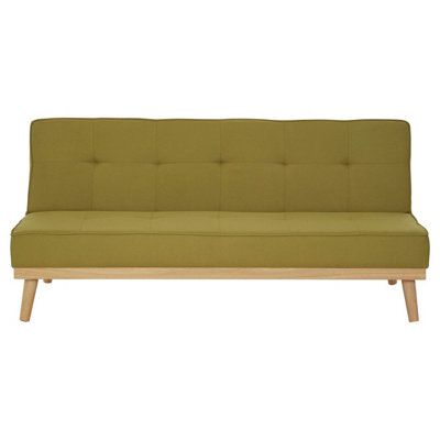 Interiors by Premier 3 Seat Green Sofa Bed, Comfy Padded Velvet Seat, Built to Last Bedroom Sofa, Easy to Clean Lounge Sofa