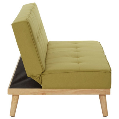 Interiors by Premier 3 Seat Green Sofa Bed, Comfy Padded Velvet Seat, Built to Last Bedroom Sofa, Easy to Clean Lounge Sofa