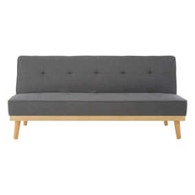 Interiors by Premier 3 Seat Grey Sofa Bed, Comfy Padded Velvet Seat, Built to Last Bedroom Sofa, Easy to Clean Lounge Sofa