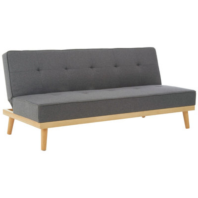 Interiors by Premier 3 Seat Grey Sofa Bed, Comfy Padded Velvet Seat, Built to Last Bedroom Sofa, Easy to Clean Lounge Sofa