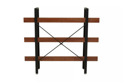 Interiors By Premier 3-Tier Gold Shelf Unit With Red Pomelo Veneer ...