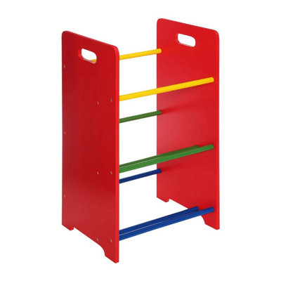 Interiors by Premier 3 Tier MDF Kids Storage Unit, Colorful Canvas Bins Toy Organiser and Storage, Three Tier Storage Unit