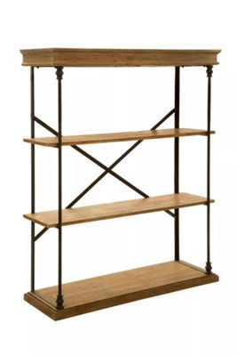 Interiors by Premier 3 Tier Shelf Unit, Industrial Shelving Unit, Modern Bookcase Shelving Unit, Mid Century Shelving Unit