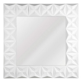 Interiors by Premier 3D Effect Wall Mirror With White High Gloss Finish